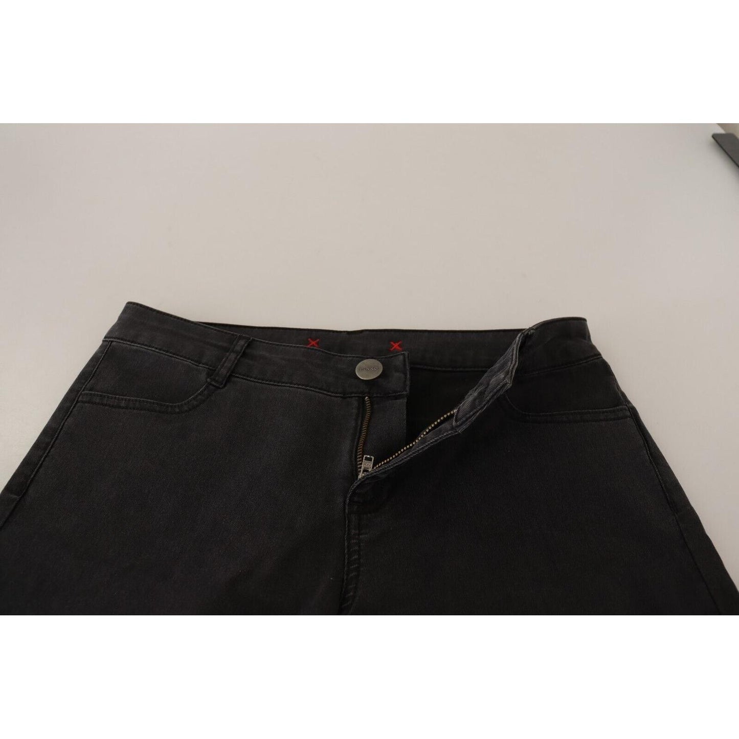 PINKO Chic Mid Waist Skinny Black Denim Jeans & Pants PINKO Gray
