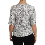 Dolce & Gabbana White Musical Instruments Print Blouse TSH2816- IT36