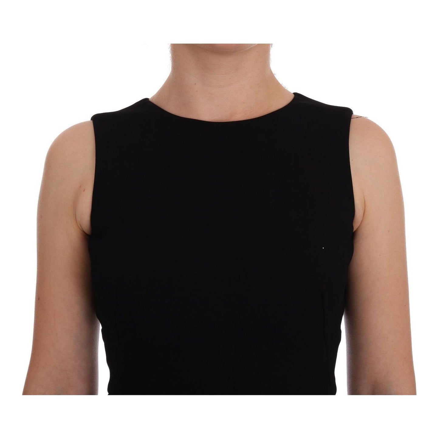 Dolce & Gabbana Elegant Crystal Sheath Knee-Length Dress WOMAN DRESSES Dolce & Gabbana Rosy Brown