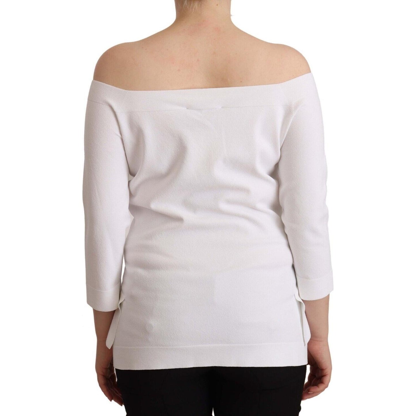 EXTERIOR White Long Sleeves Off Shoulder Women Top Blouse TSH7444 - 44