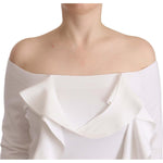 EXTERIOR White Long Sleeves Off Shoulder Women Top Blouse TSH7444 - 44