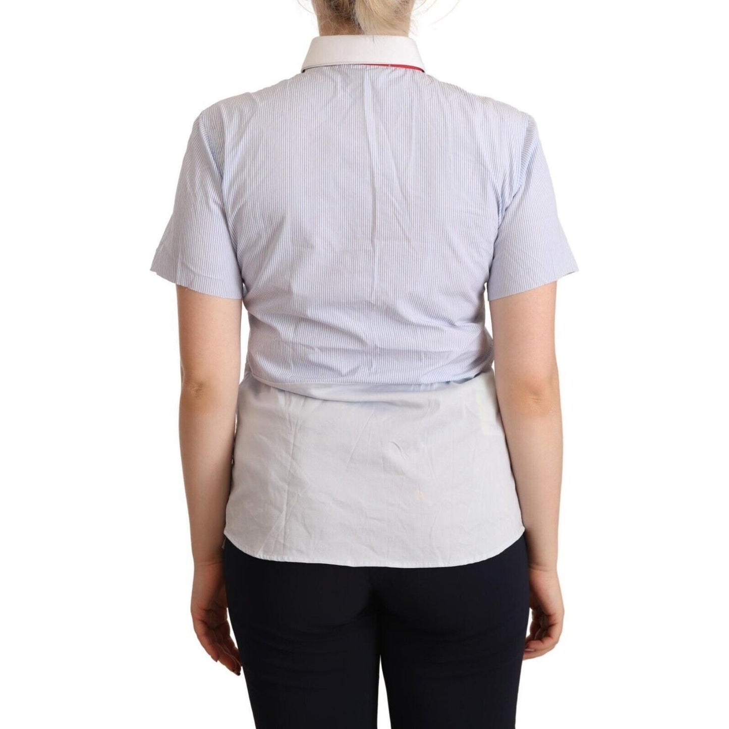 AGLINI Light Blue Cotton Short Sleeves Collared Polo Top WOMAN T-SHIRTS