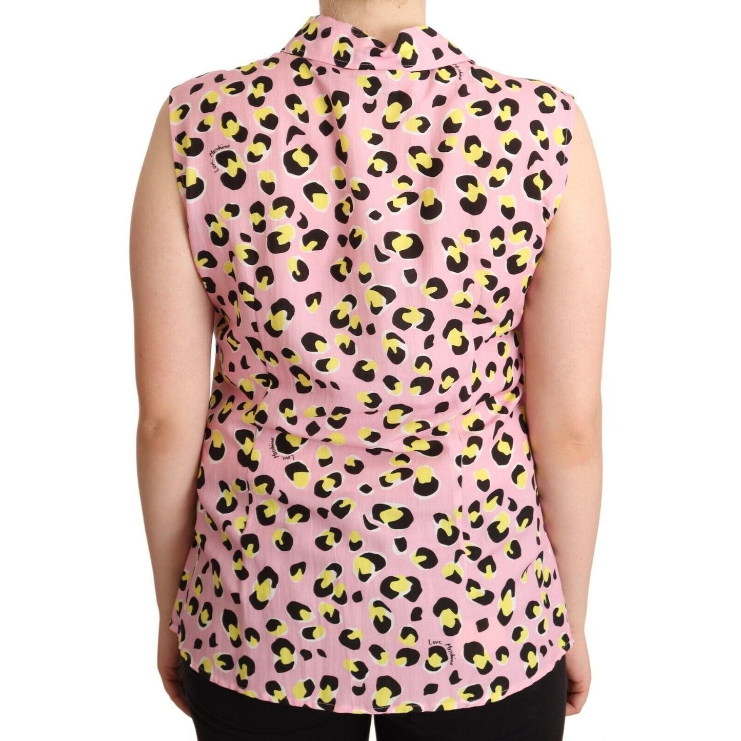 Love Moschino Sleeveless Leopard Print Polo Top WOMAN T-SHIRTS Love Moschino Light Pink
