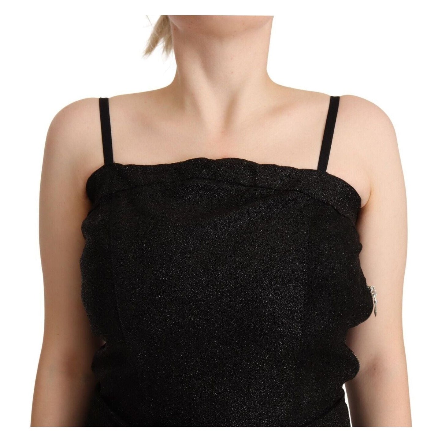 La Maison du Couturier Elegant Sleeveless Jumpsuit Dress in Black Jeans & Pants La Maison du Couturier Tan