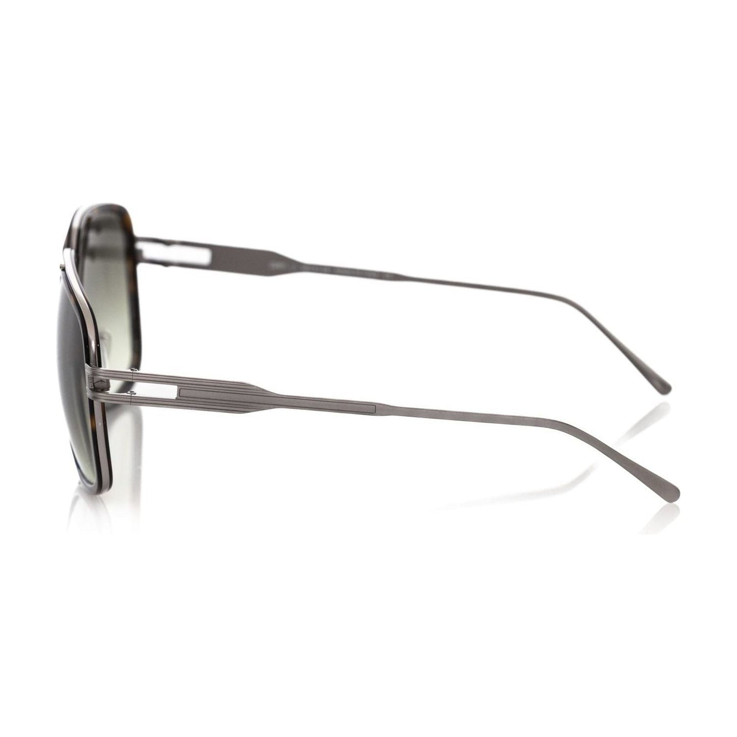 Frankie Morello Brown Metallic Fiber Men Sunglass Frankie Morello Slate Gray