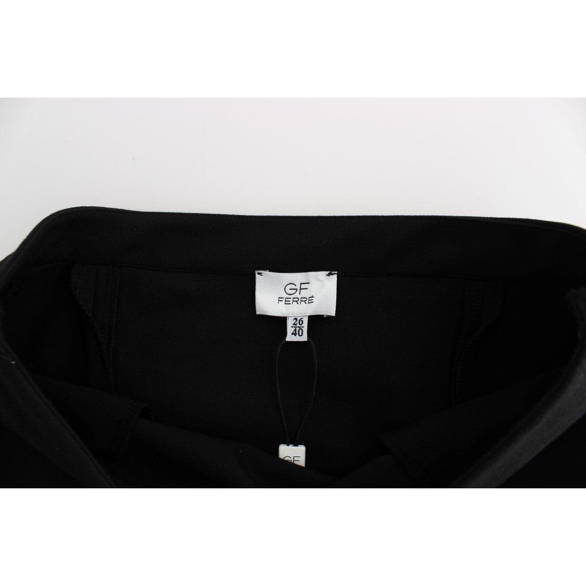 GF Ferre Chic Black Pencil Skirt Knee Length with Side Zip GF Ferre Black