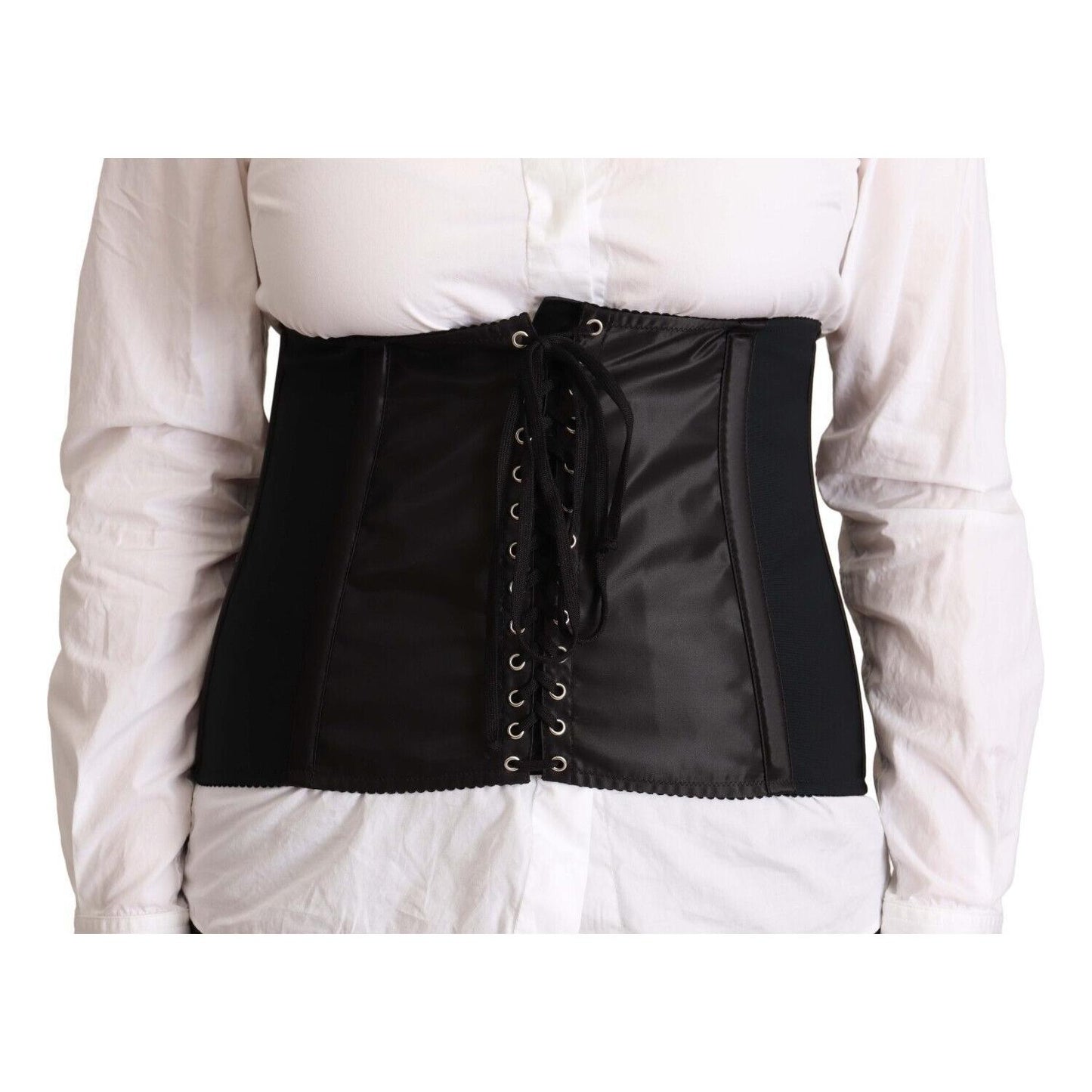 Dolce & Gabbana Chic Black Corset Belt Top WOMAN TOPS AND SHIRTS Dolce & Gabbana Black
