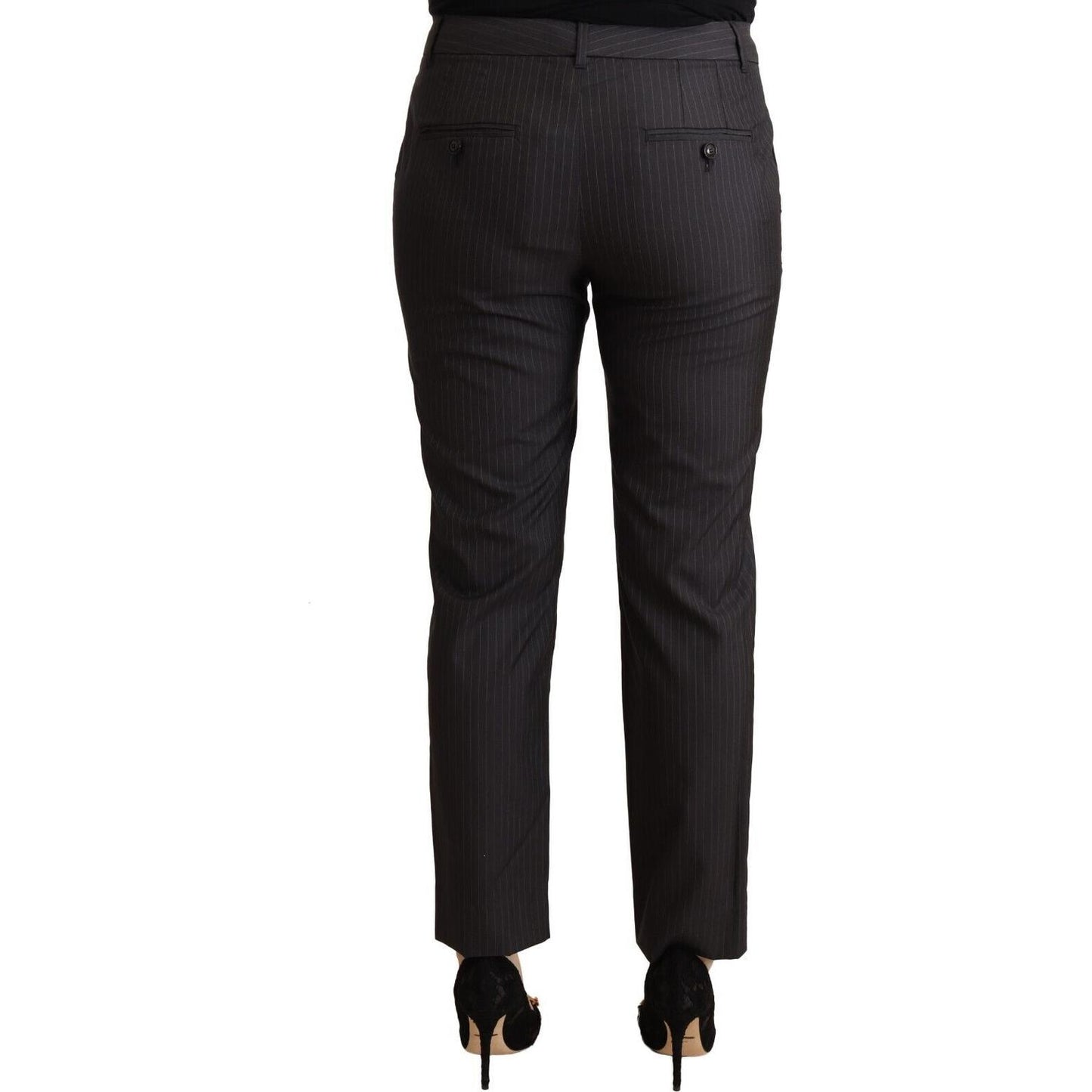 Dolce & Gabbana Elegant Tailored Virgin Wool and Silk Pants Jeans & Pants Dolce & Gabbana Black