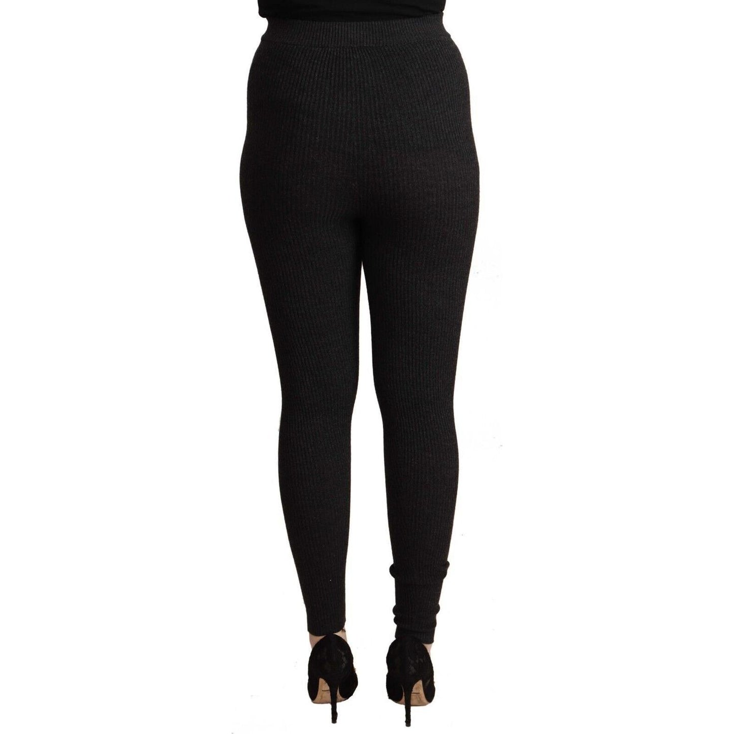 Dolce & Gabbana Elegant High-Waist Wool Tights Pants Jeans & Pants Dolce & Gabbana Black