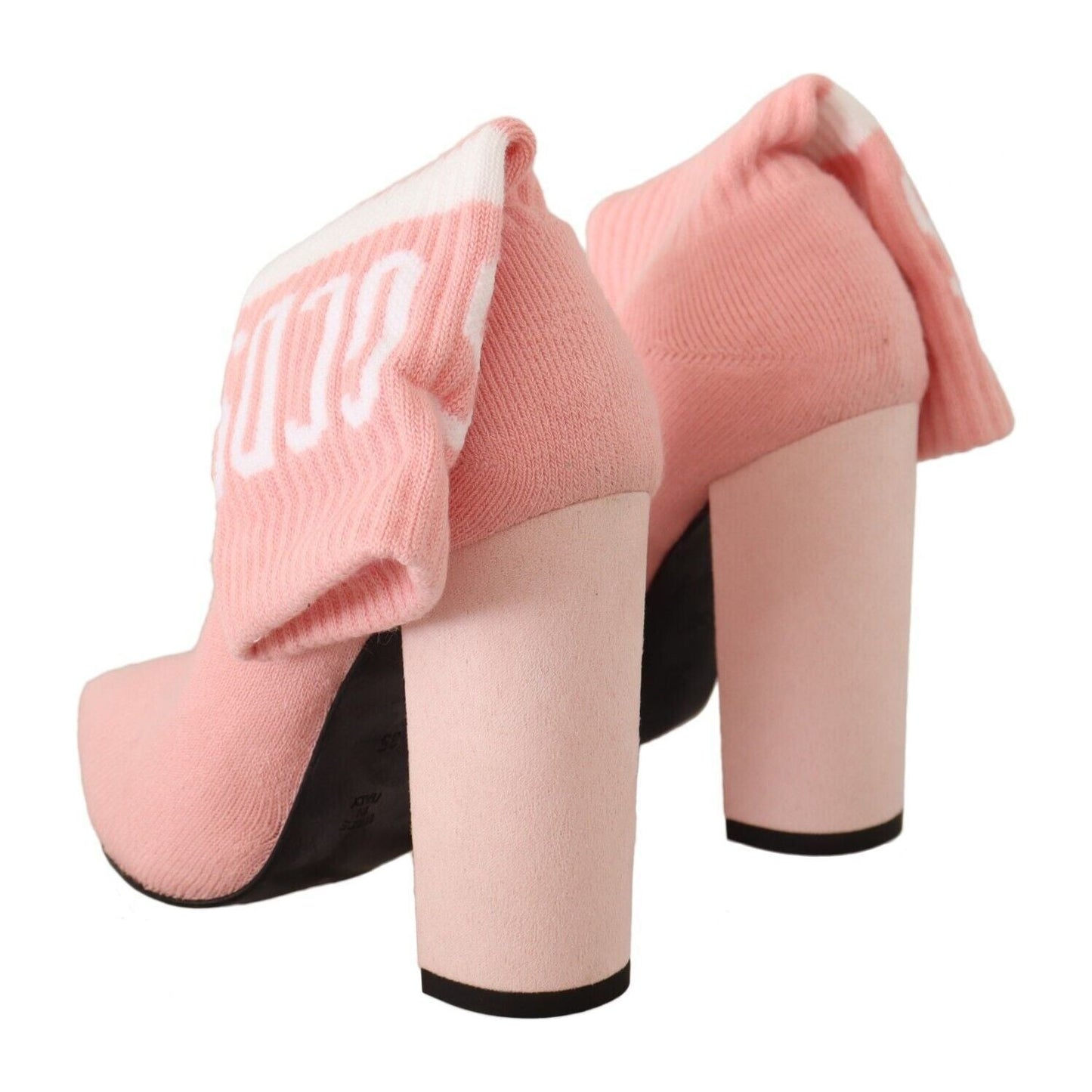 GCDS Chic Pink Suede Ankle Boots with Logo Socks GCDS Tan