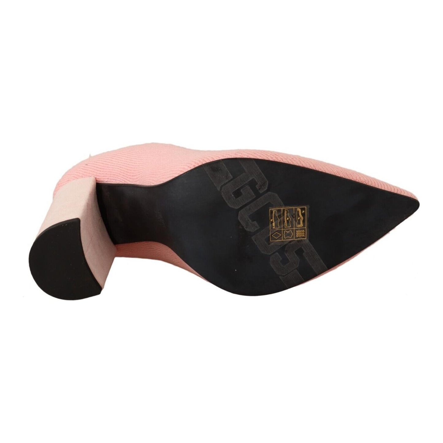 GCDS Chic Pink Suede Ankle Boots with Logo Socks GCDS Light Pink