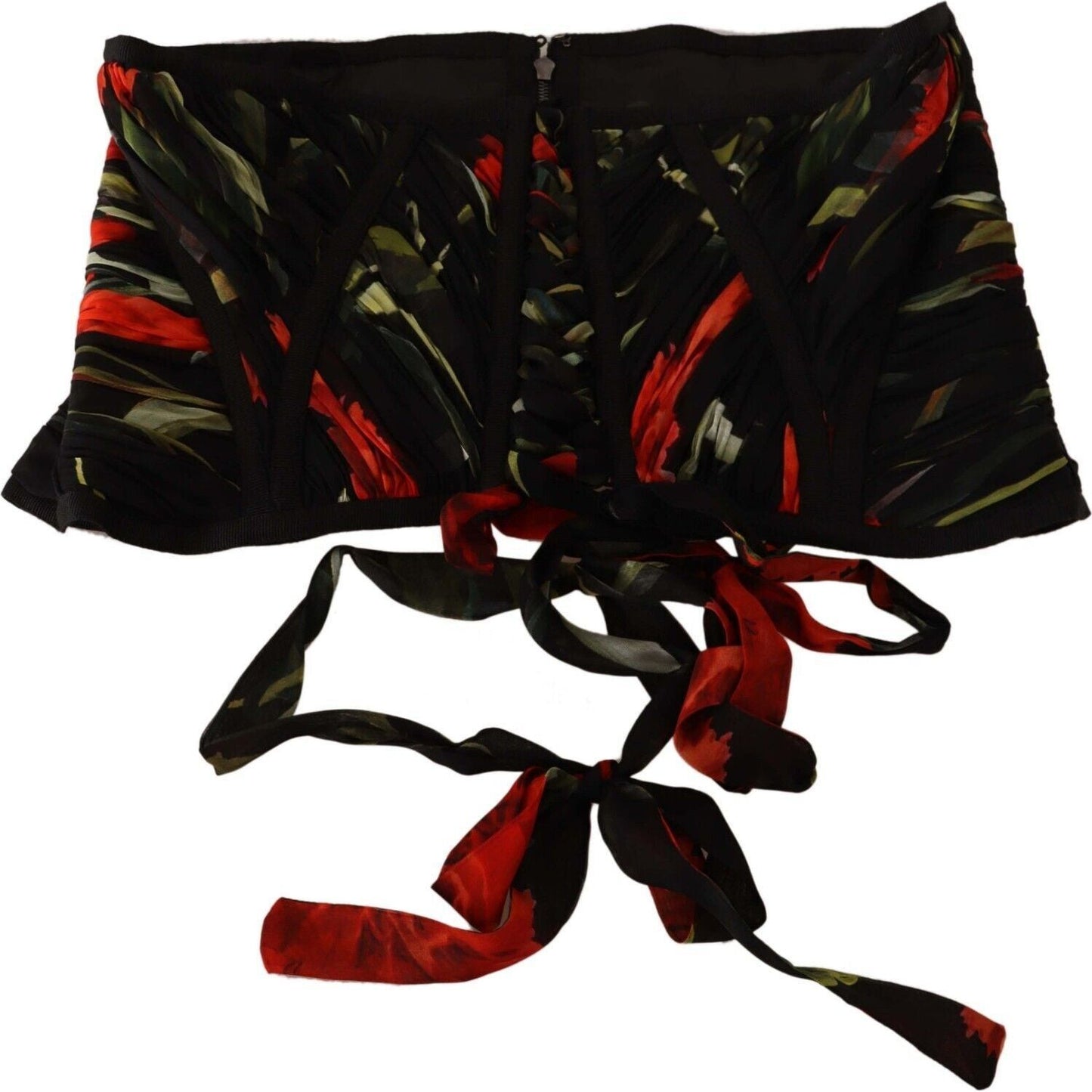 Dolce & Gabbana Elegant Black Silk Corset Belt Top Dolce & Gabbana Black