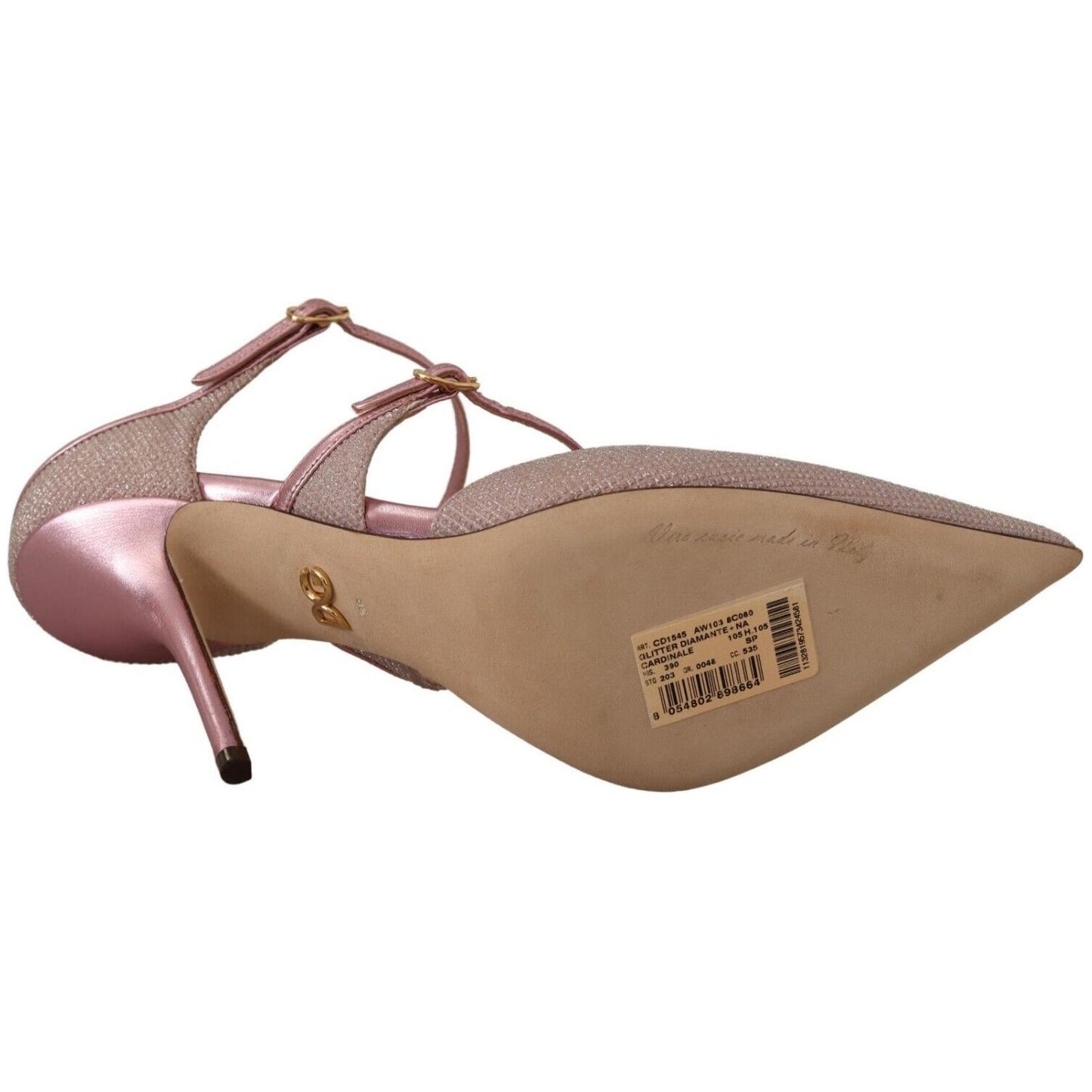 Dolce & Gabbana Pink Glitter High Heel Sandals Dolce & Gabbana Dim Gray