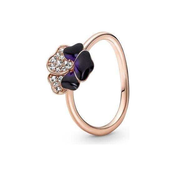 خاتم PANDORA JEWELS موديل DEEP PURPLE PANSY FLOWER - مقاس 54