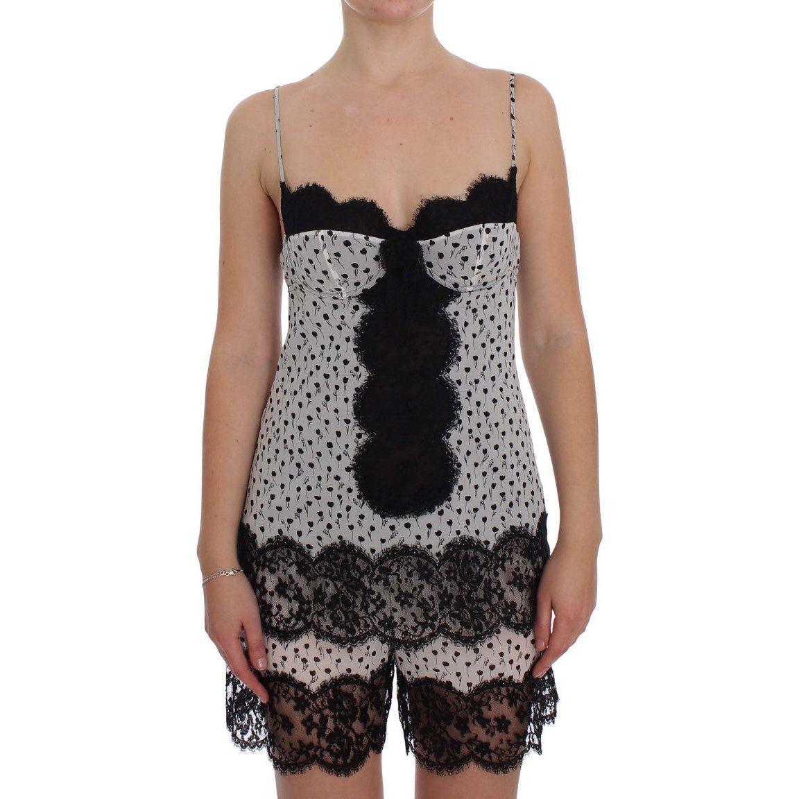 Dolce & Gabbana Elegant Floral Lace Silk Chemise Dolce & Gabbana Rosy Brown