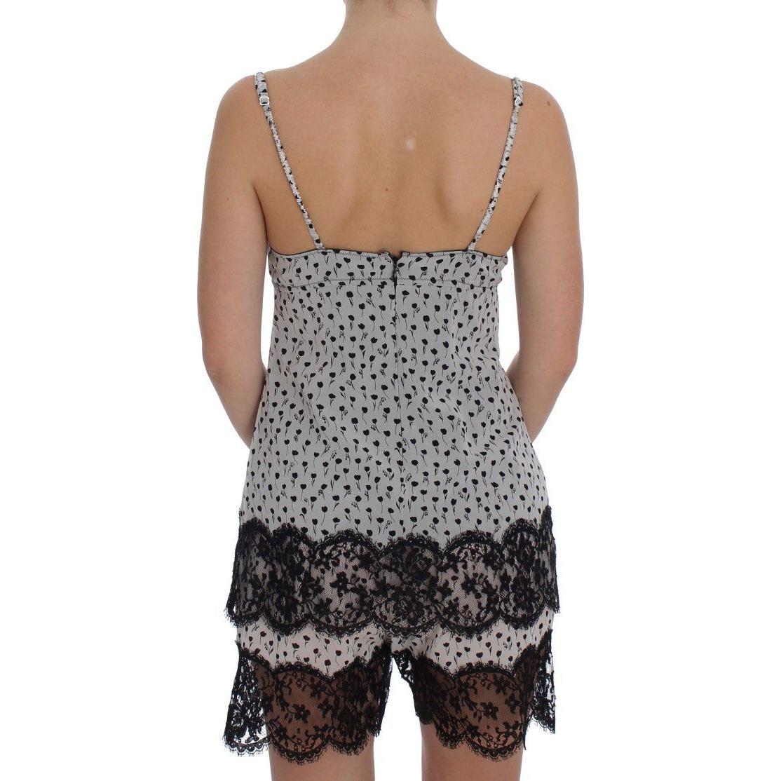 Dolce & Gabbana Elegant Floral Lace Silk Chemise Dolce & Gabbana Rosy Brown