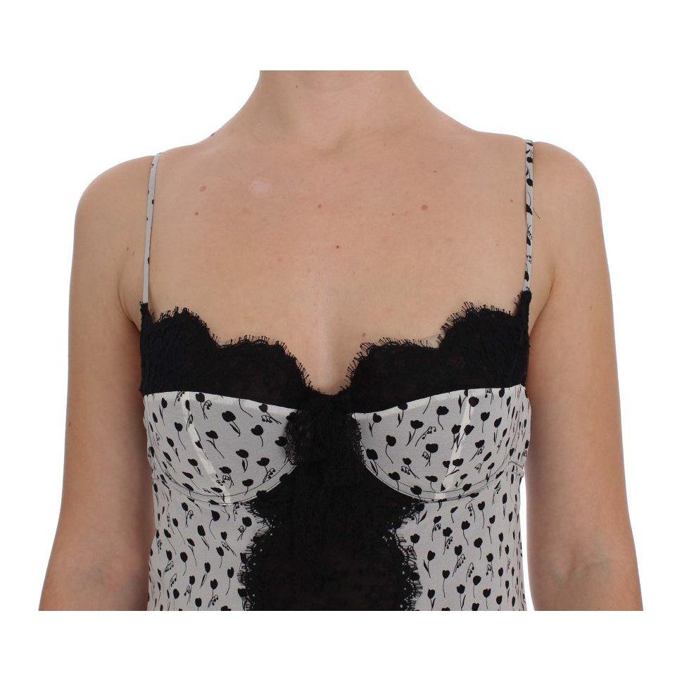 Dolce & Gabbana Elegant Floral Lace Silk Chemise Dolce & Gabbana Rosy Brown