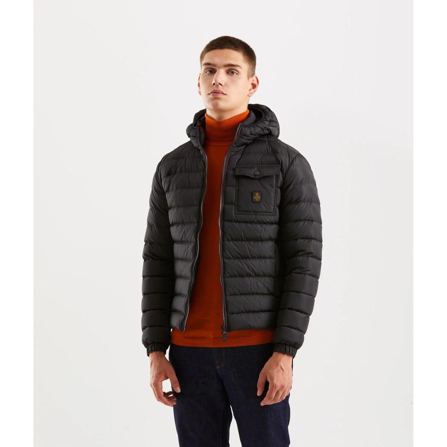 Refrigiwear Sleek Hooded Down Jacket with Pockets Refrigiwear Black