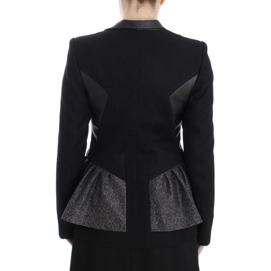 KAALE SUKTAE Elegant Monochrome Zippered Blazer Jacket Coats & Jackets KAALE SUKTAE Black