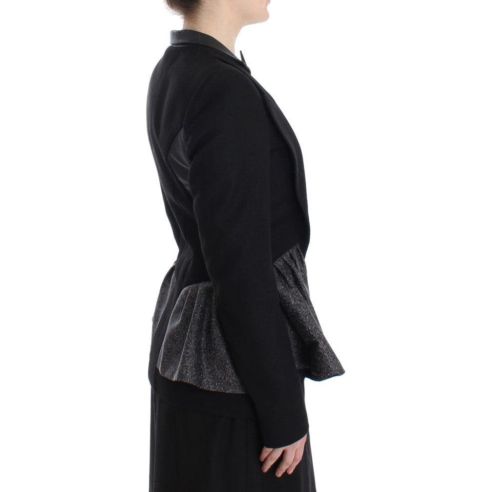 KAALE SUKTAE Elegant Monochrome Zippered Blazer Jacket Coats & Jackets KAALE SUKTAE Black