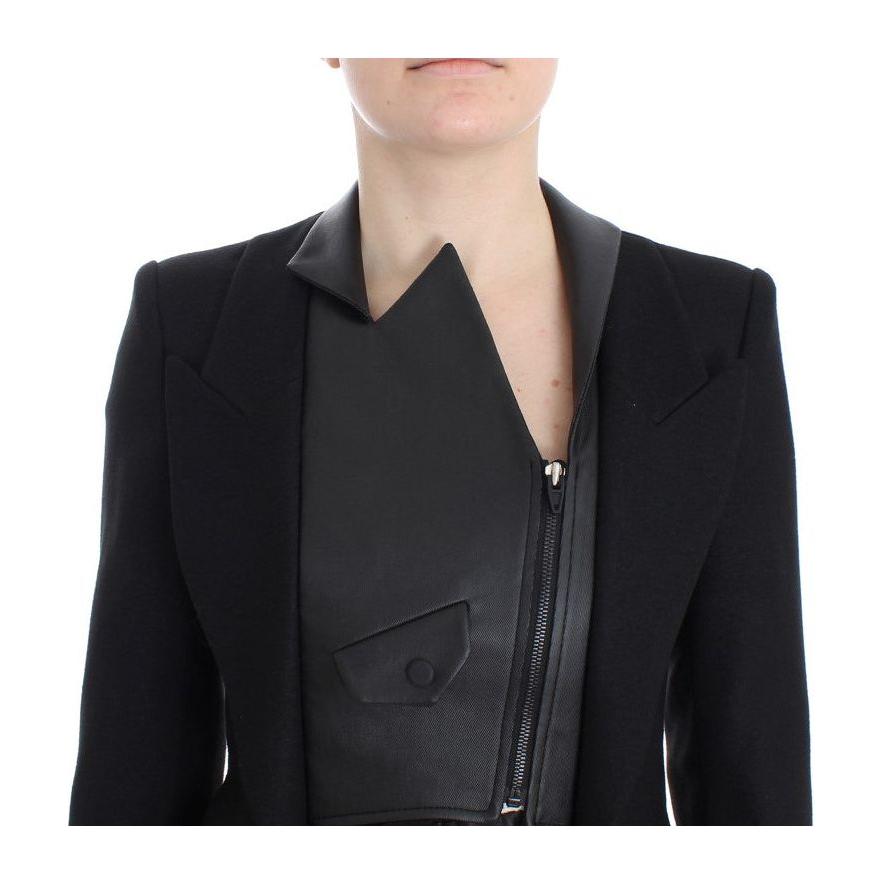 KAALE SUKTAE Elegant Monochrome Zippered Blazer Jacket Coats & Jackets KAALE SUKTAE Black