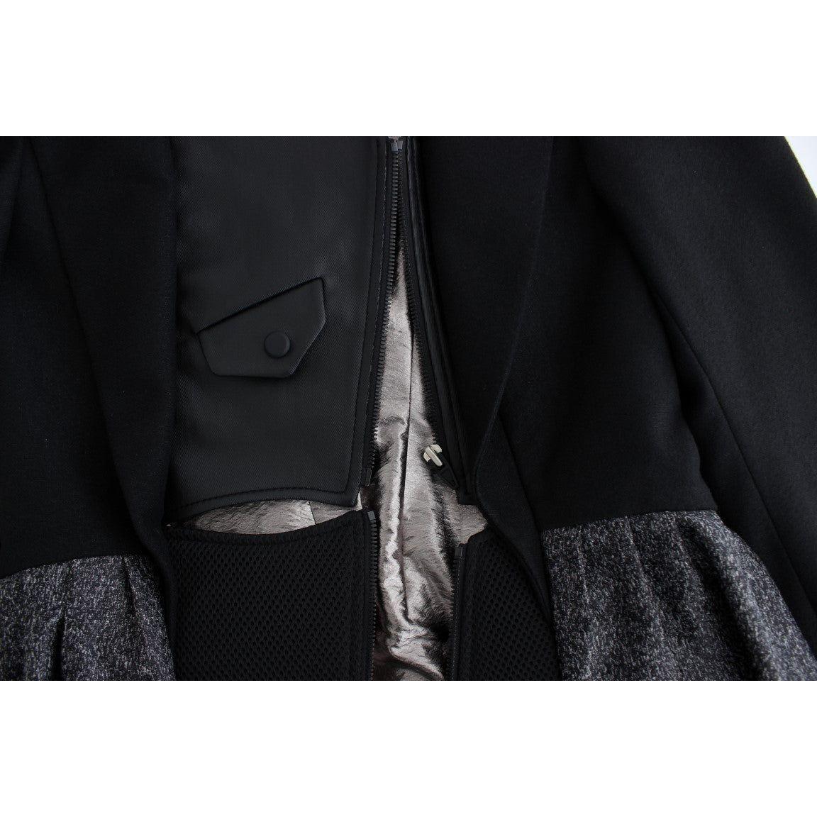 KAALE SUKTAE Elegant Monochrome Zippered Blazer Jacket Coats & Jackets KAALE SUKTAE Black