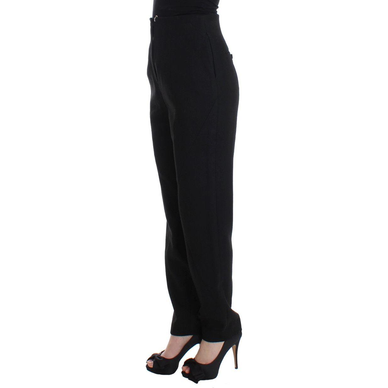 KAALE SUKTAE Elegant High-Waist Black Pants Jeans & Pants KAALE SUKTAE Black