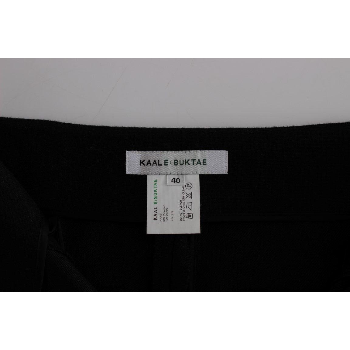 KAALE SUKTAE Elegant High-Waist Black Pants Jeans & Pants KAALE SUKTAE Dark Gray