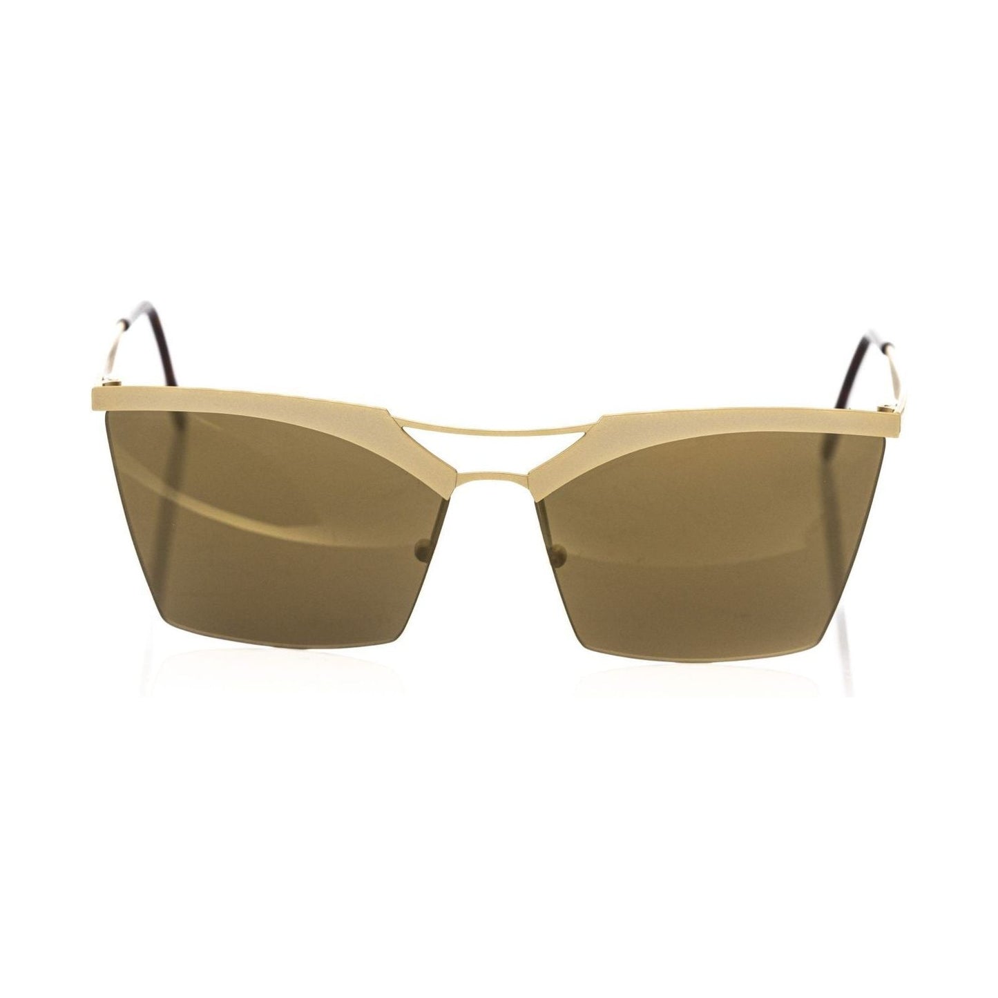 Frankie Morello Gold Metallic Women Sunglass Frankie Morello Dim Gray