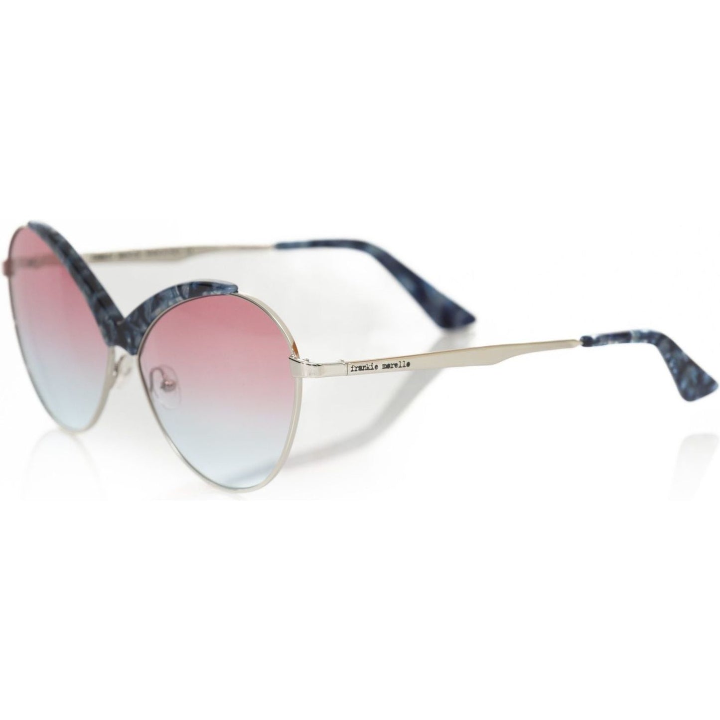 Frankie Morello Blue Metallic Women Sunglasses Frankie Morello Light Gray