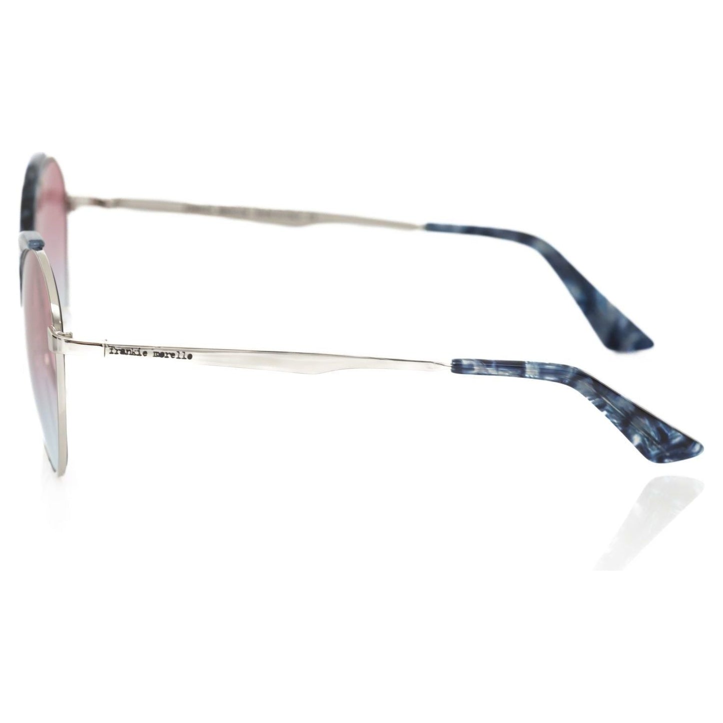 Frankie Morello Blue Metallic Women Sunglasses Frankie Morello Light Gray