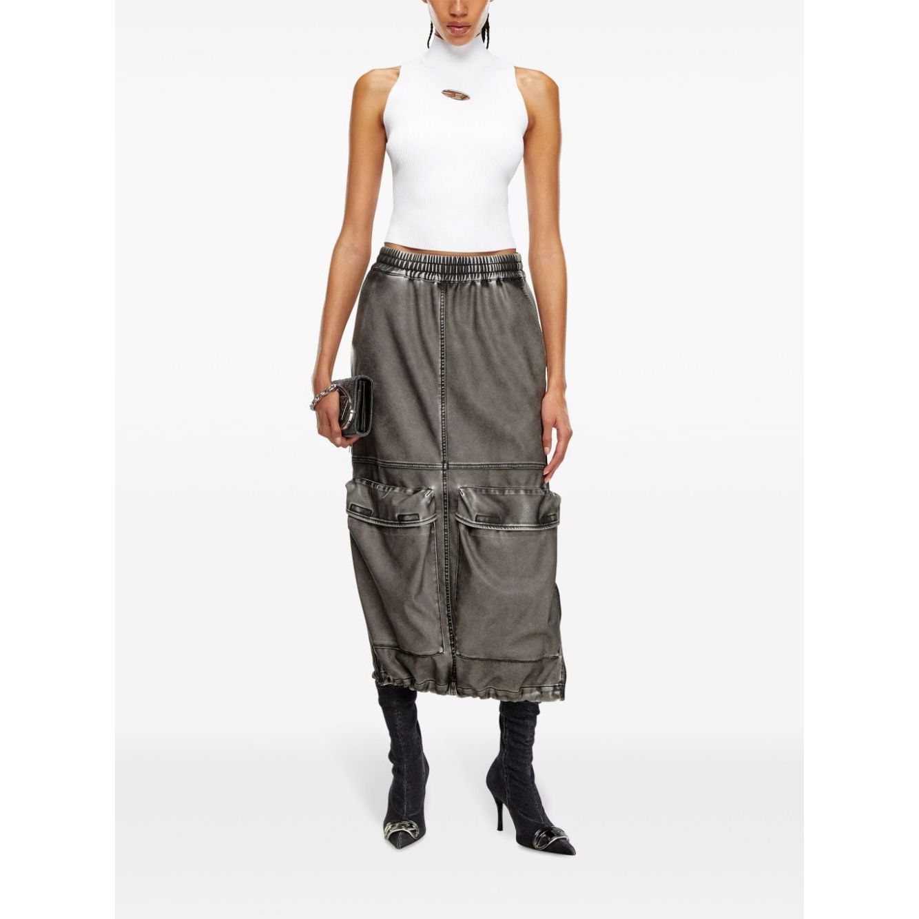 Diesel Top White Topwear Diesel White Smoke