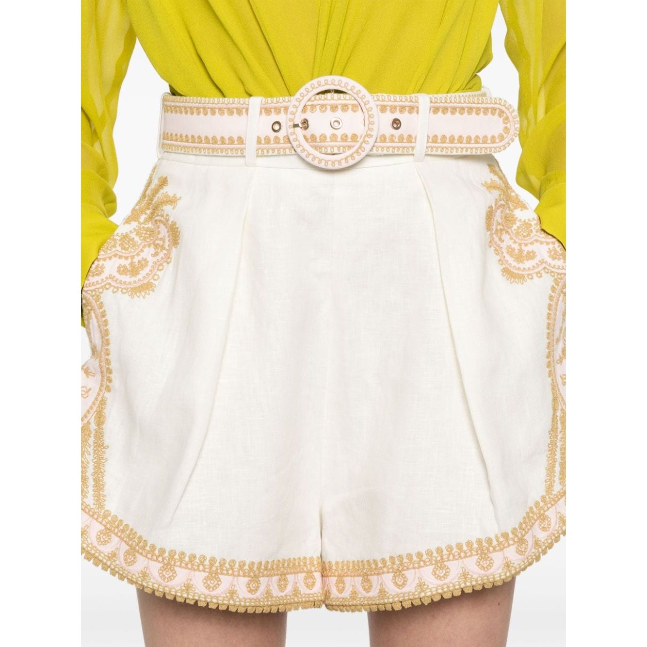 Zimmermann Waverly embroidered linen shorts Short trousers