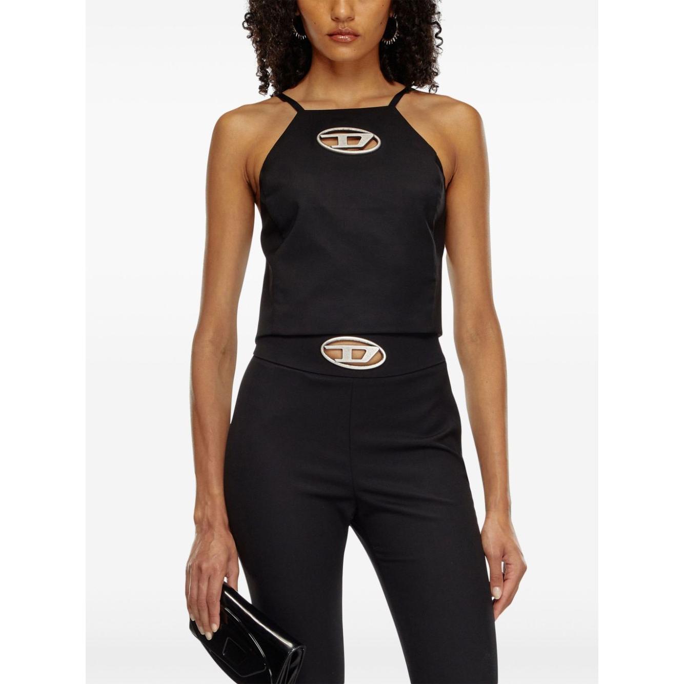 Diesel Top Black Topwear Diesel White Smoke