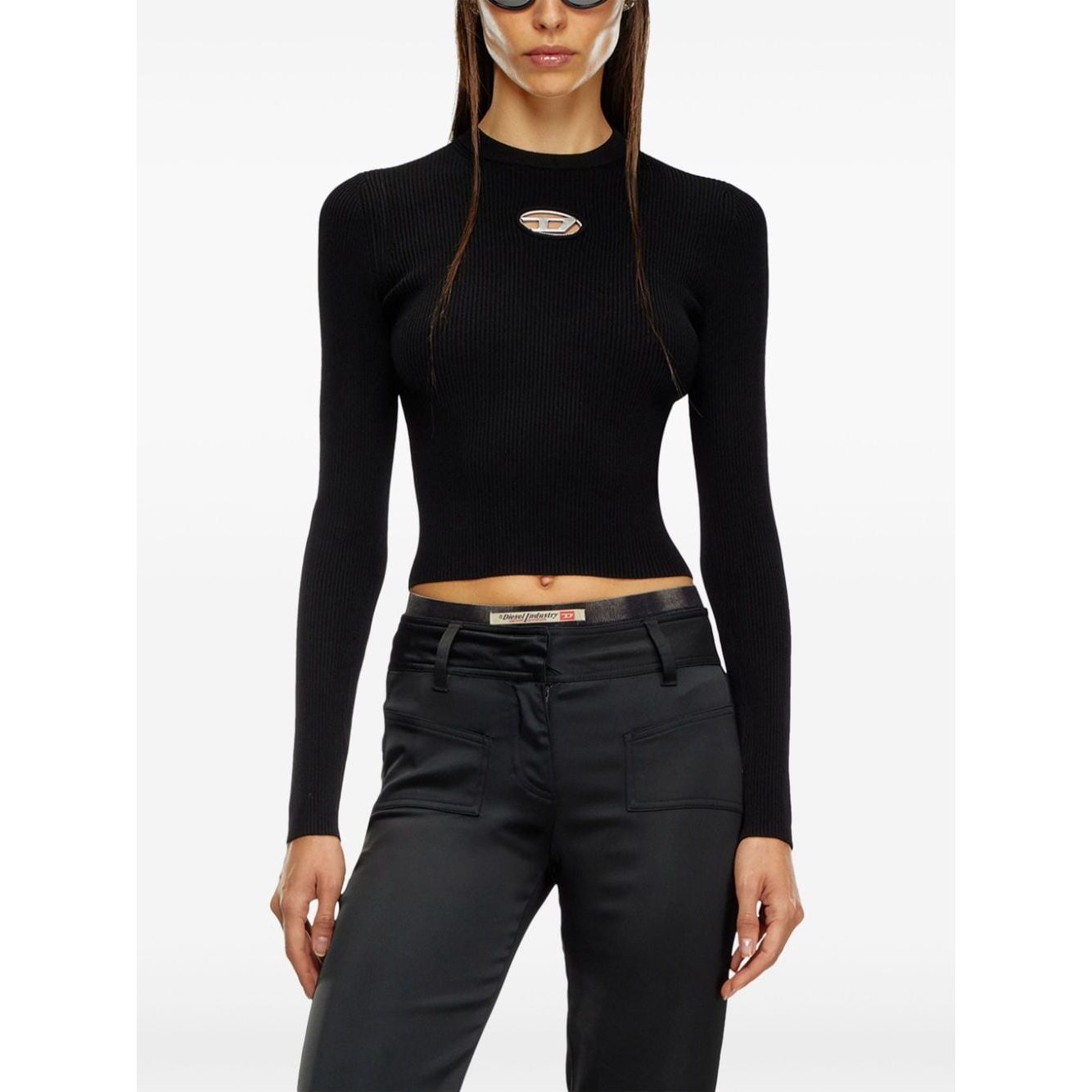 Diesel Sweaters Black Topwear Diesel White Smoke