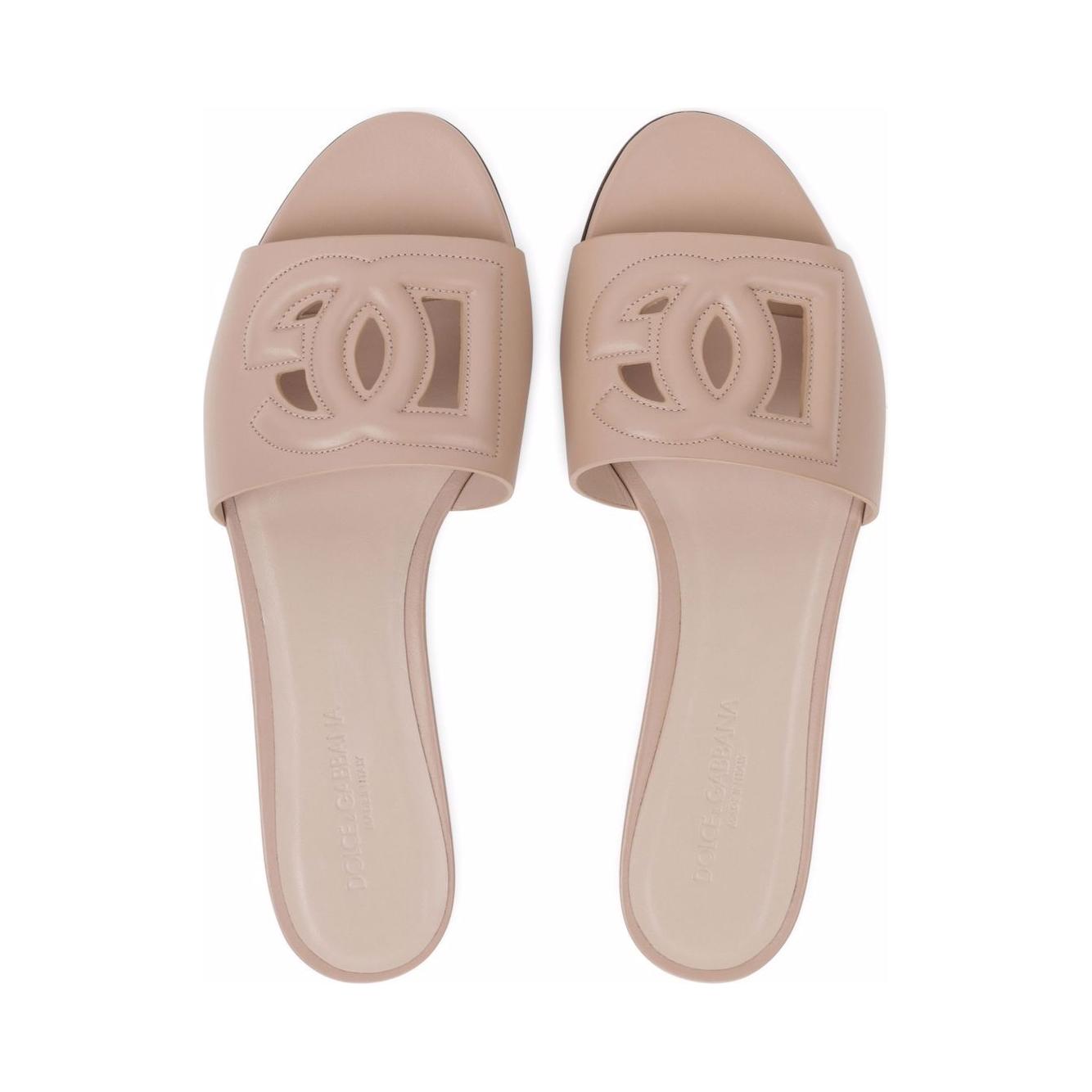 Dolce & Gabbana cutout leather slides Sandals Dolce & Gabbana Tan