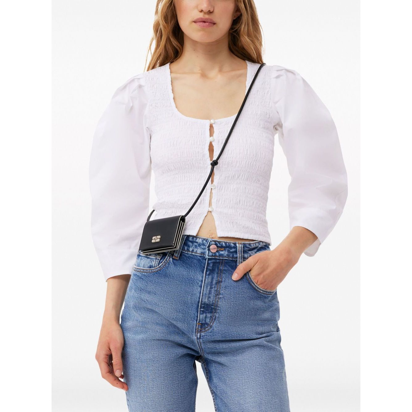 Ganni Bou logo-plaque wallet