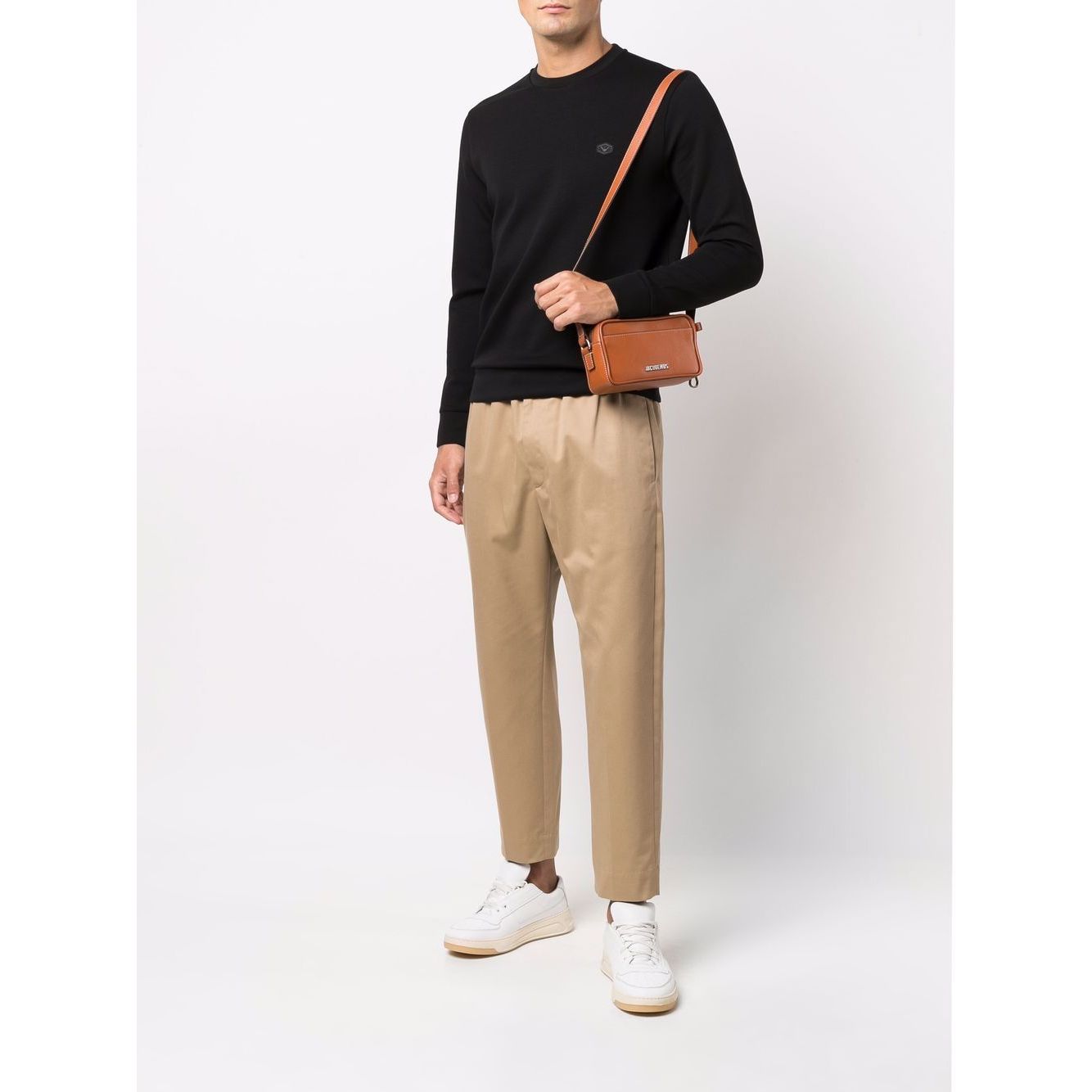 Emporio Armani logo-patch crew-neck Sweatshirt