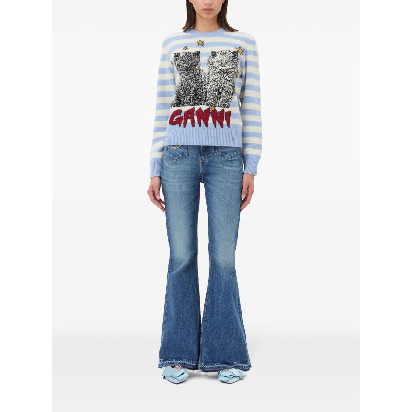 Ganni Sweater with embroidery Topwear