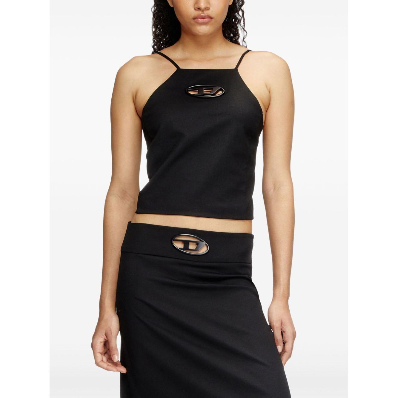 Diesel Top Black Topwear Diesel Antique White