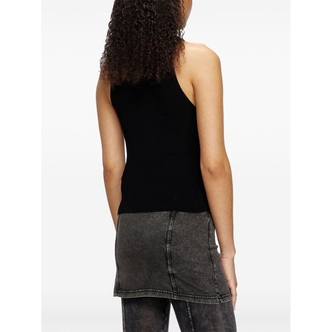 Diesel Top Black Topwear Diesel White Smoke