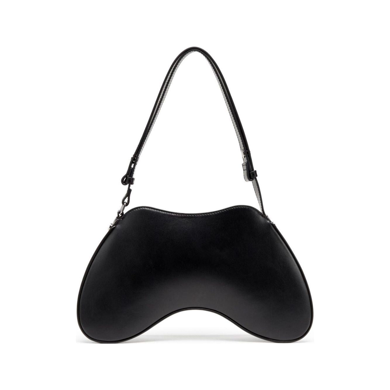 Diesel Play-Semi-gloss leather shoulder bag Shoulder Diesel Black