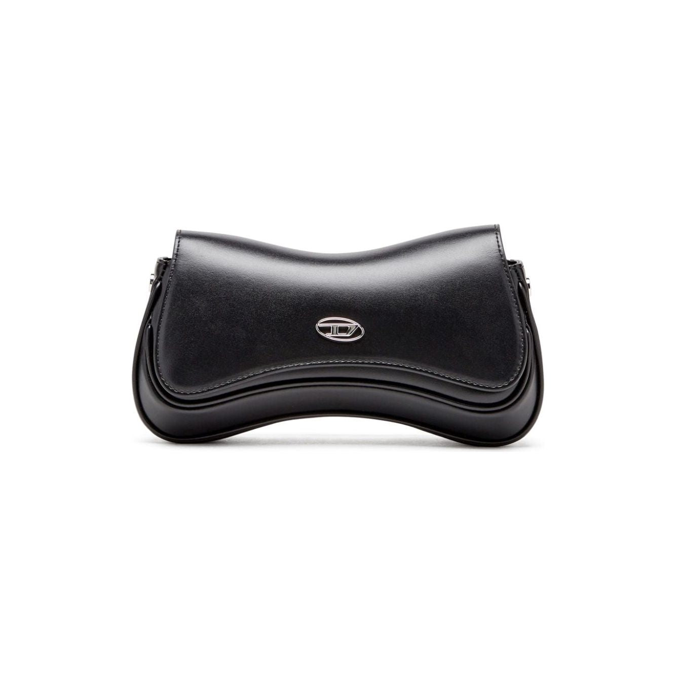 Diesel Play-Semi gloss leather shoulder bag Clutches Diesel Dark Slate Gray