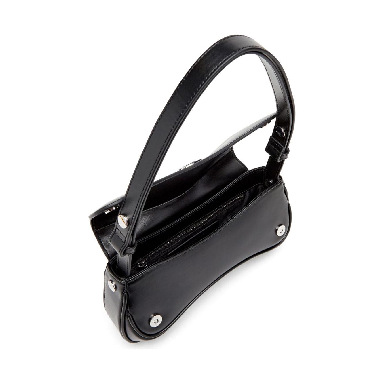 Diesel Play-Semi gloss leather shoulder bag Clutches Diesel Dark Slate Gray