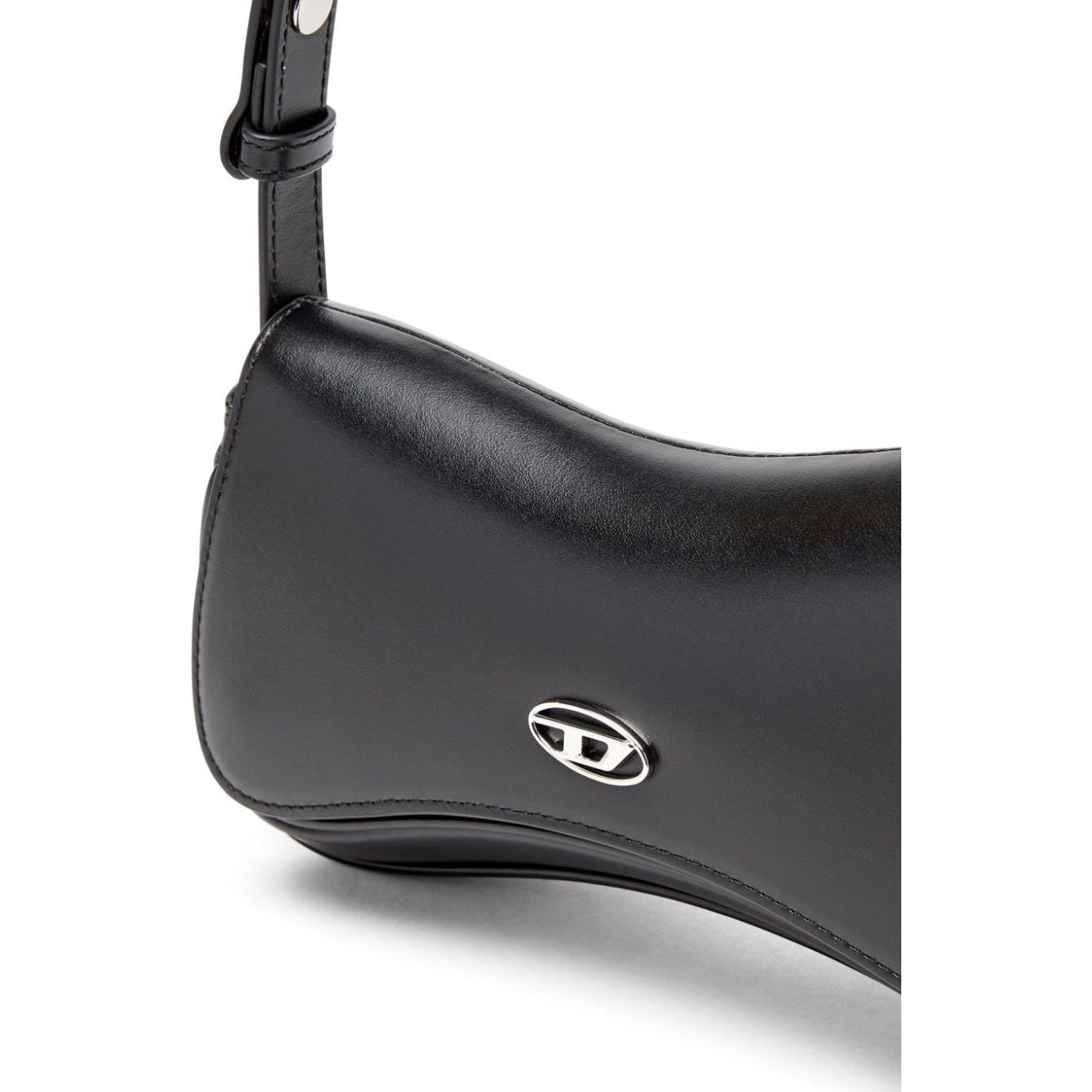 Diesel Play-Semi gloss leather shoulder bag Clutches Diesel Dark Slate Gray