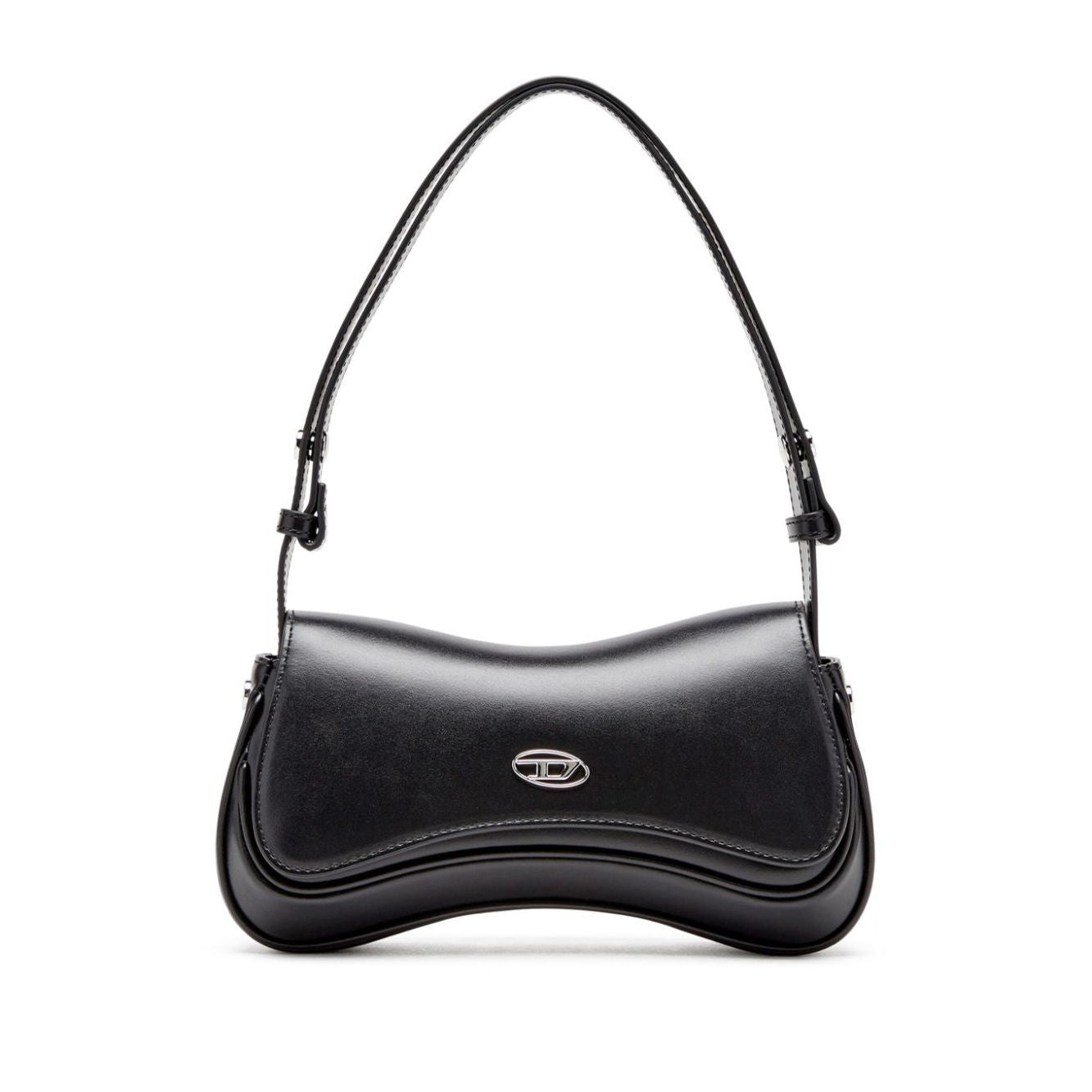 Diesel Play-Semi gloss leather shoulder bag Clutches