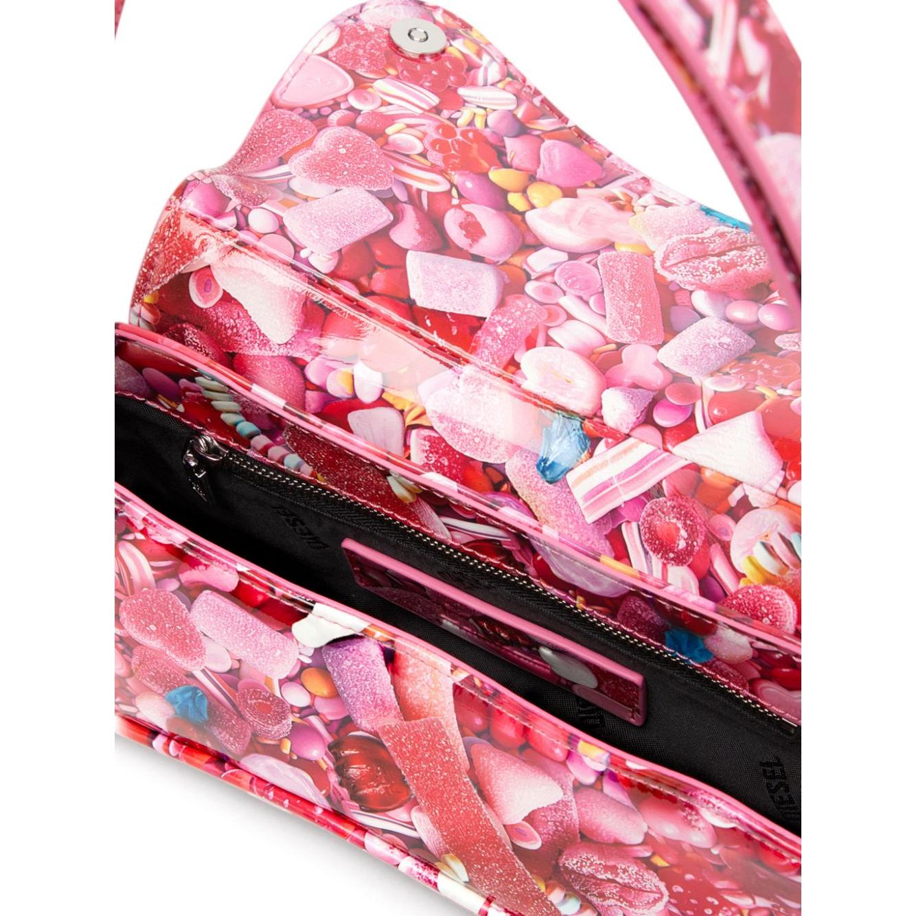 Diesel Play-Glossy clutch with print Clutches Diesel Pale Violet Red
