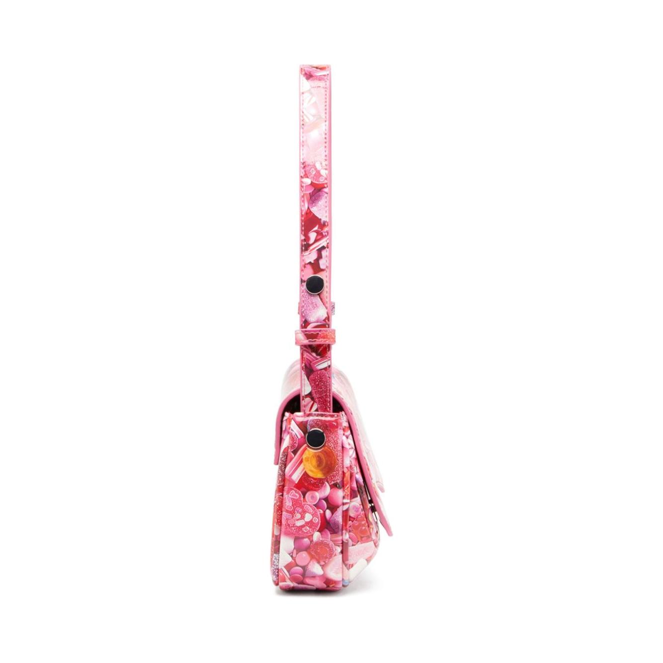 Diesel Play-Glossy clutch with print Clutches Diesel Pink