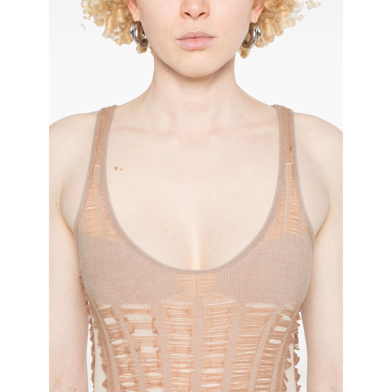 Diesel M-Calipso bodysuit Topwear Diesel Wheat