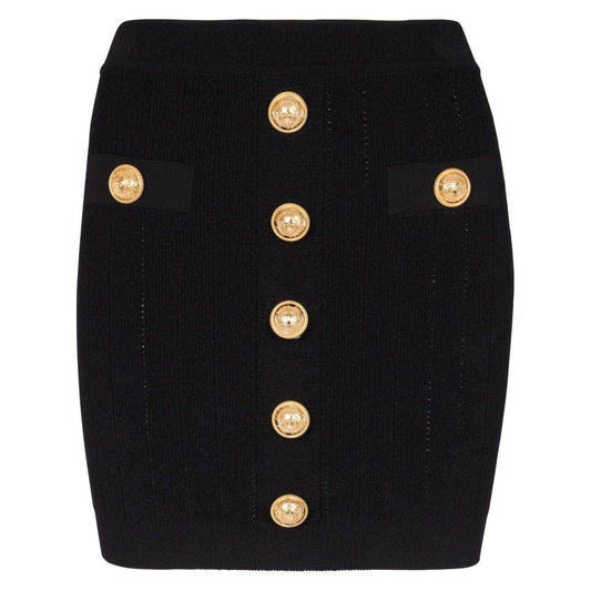 Balmain Button Embellished Knitted Skirt Skirts
